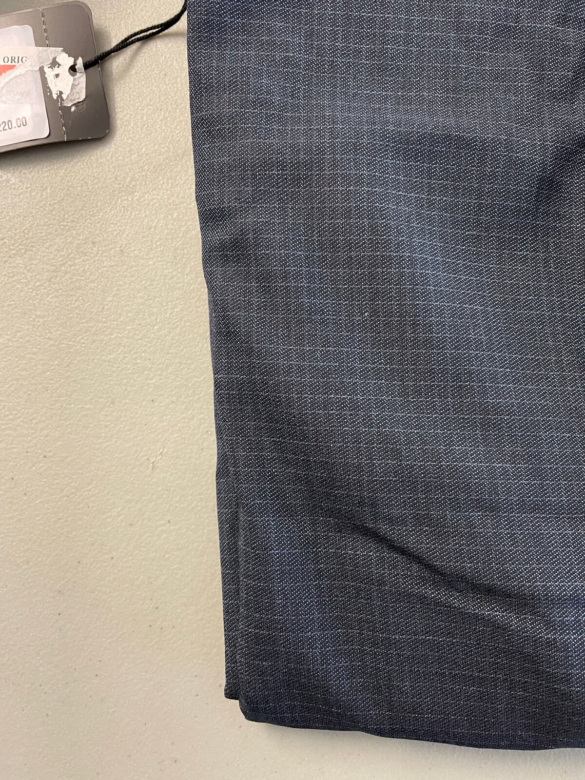 AX Armani Exchange Men's Slim-Fit High Blue Pindot Wool Pant 33 (Unfinished Hem)