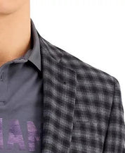 A|X ARMANI EXCHANGE Men's Slim-Fit Gray Buffalo Plaid Wool Suit Jacket 48R