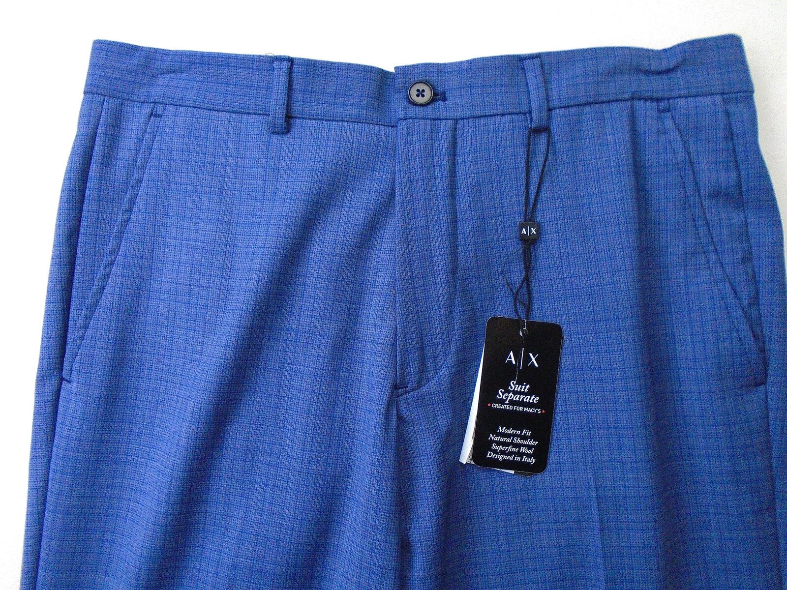 A|X ARMANI EXCHANGE Men's Slim-Fit Dress Pants 30 x 32 Blue Plaid
