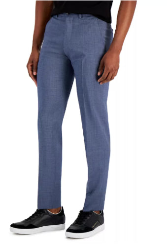 A|X ARMANI EXCHANGE Men's Slim-Fit Blue Dress Pants 30 X 30 Mini Check