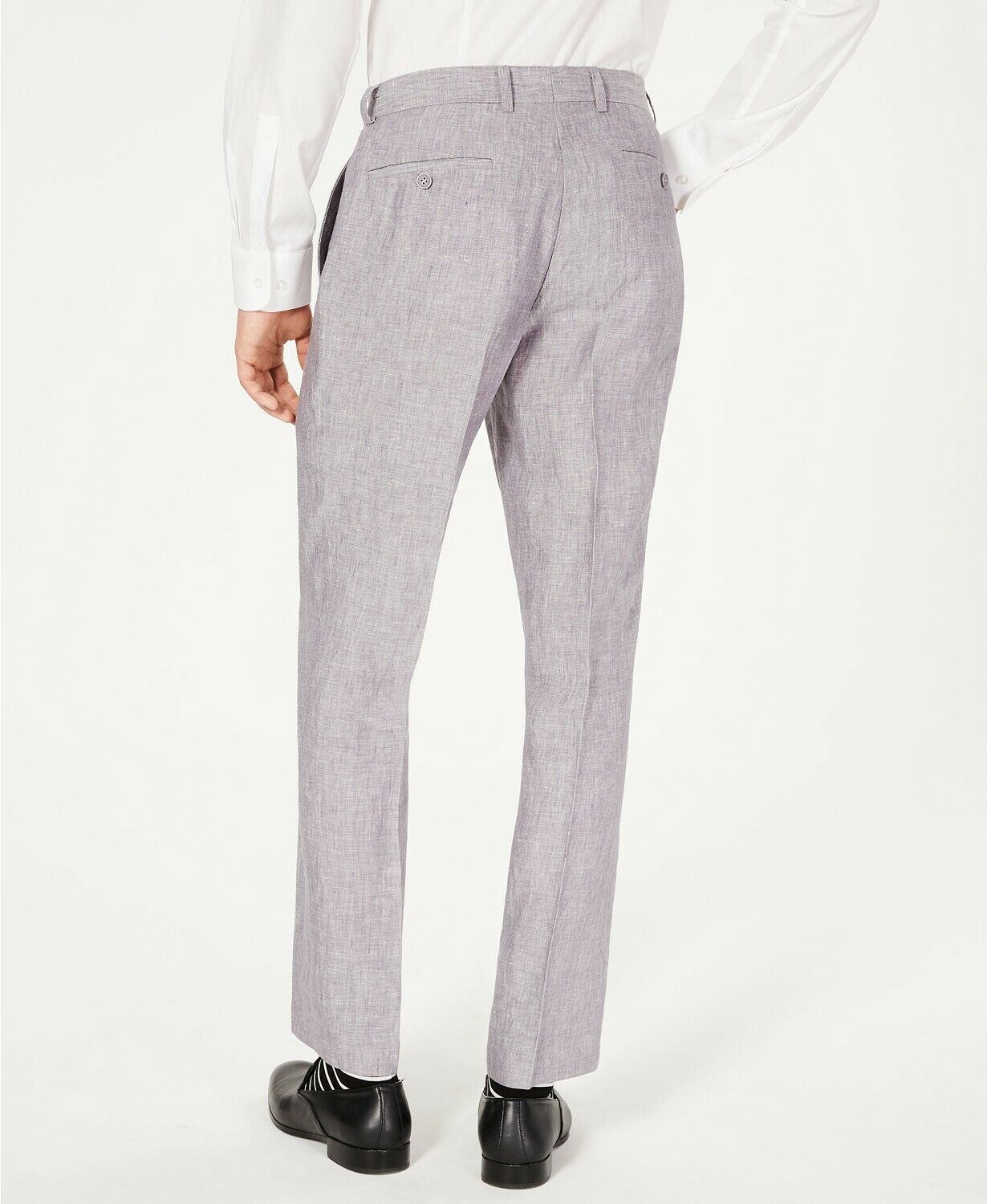 Bar III Light Gray Chambray LINEN Slim-Fit Dress Pants 30 x 32