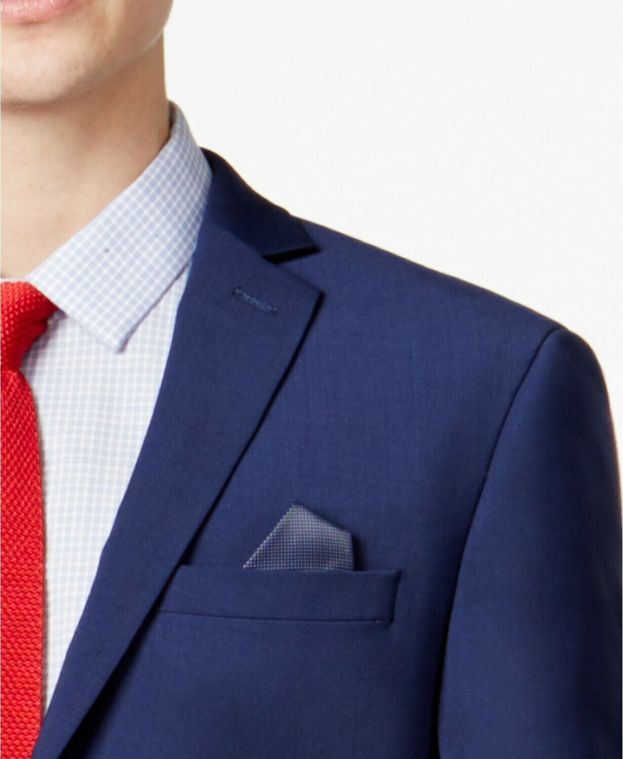 Bar III Men's Skinny Fit Stretch Wrinkle-Resistant Suit Jacket 40L Blue