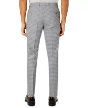 BAR III Men's Grey Check Slim-Fit Dress Pants Grey 28 x 30 Plaid