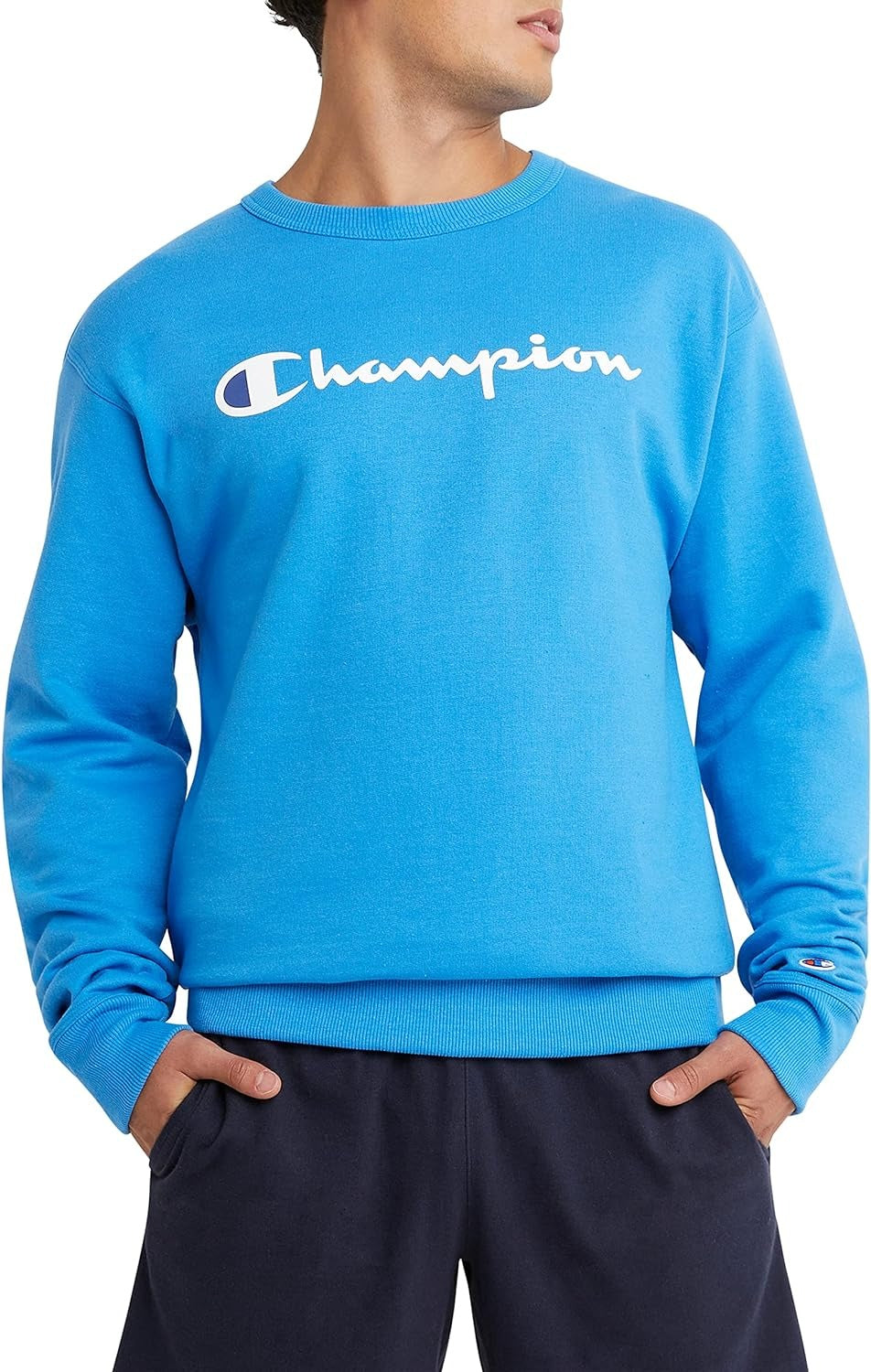 Champion Mens Blue Xl Terry Crewneck Sweatshirt