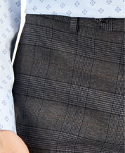 Bar III Men's Slim-Fit Gray & Camel Plaid Dress Pants 30 x 30