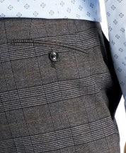 Bar III Men's Slim-Fit Gray & Camel Plaid Dress Pants 30 x 30