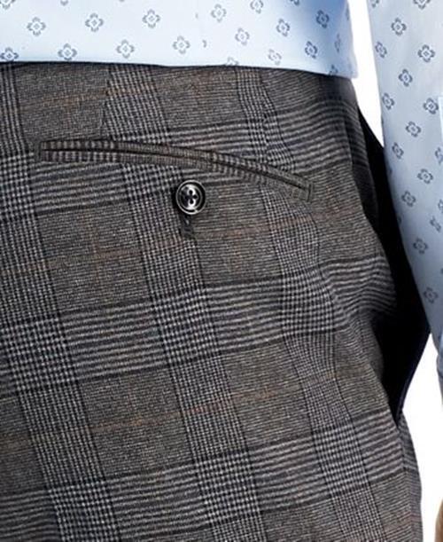 Bar III Men's Slim-Fit Gray & Camel Plaid Dress Pants 30 x 30