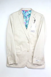 Bar III Men's Slim Fit Stretch Solid Suit Jacket Tan 44L Khaki