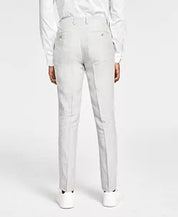 BAR III Men's Slim-Fit Textured Linen Suit Dress Pant Light Grey 38 x 32