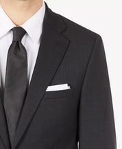 CALVIN KLEIN Men's Slim-Fit Wool Suit Jacket 40S Black Brown