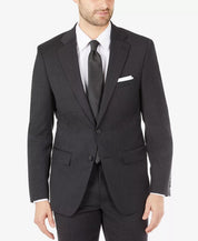 CALVIN KLEIN Men's Slim-Fit Wool Suit Jacket 40S Black Brown