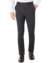 Calvin Klein Men's Mini-Check Slim Fit Wool Dress Pants 34 x 34 Black Brown