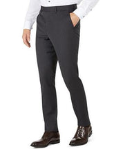 Calvin Klein Men's Mini-Check Slim Fit Wool Dress Pants 34 x 34 Black Brown