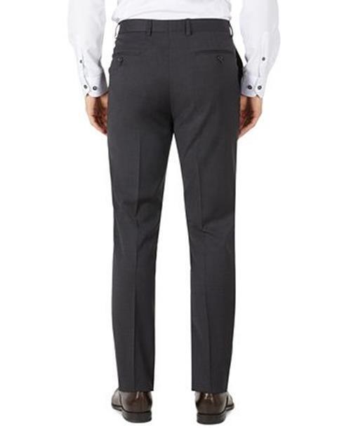 Calvin Klein Men's Mini-Check Slim Fit Wool Dress Pants 34 x 34 Black Brown