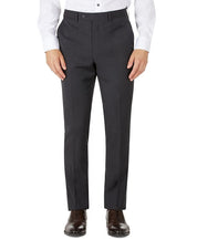 Calvin Klein Men's Mini-Check Slim Fit Wool Dress Pants 34 x 34 Black Brown