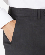 Calvin Klein Men's Mini-Check Slim Fit Wool Dress Pants 34 x 34 Black Brown