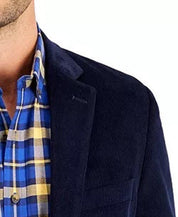 Club Room Men's Corduroy Classic-Fit Sport Coat 38R Solid Navy Blue