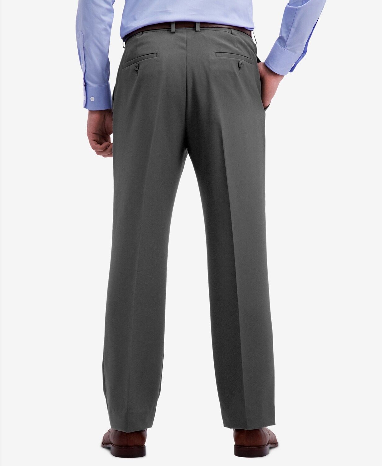 Haggar Microfiber Performance Classic-Fit Dress Pants 34 x 32 Grey