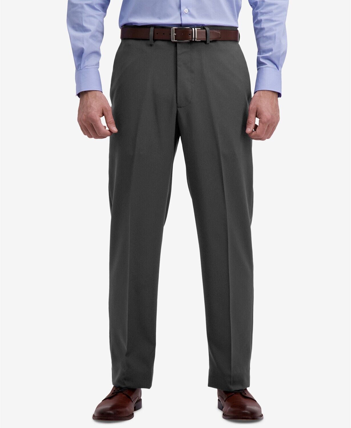 Haggar Microfiber Performance Classic-Fit Dress Pants 44 x 30 Grey