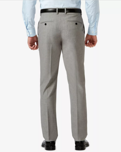 Haggar J.M. Slim Fit 4-Way Stretch Flat Front Dress Pants Light Grey 38 x 30