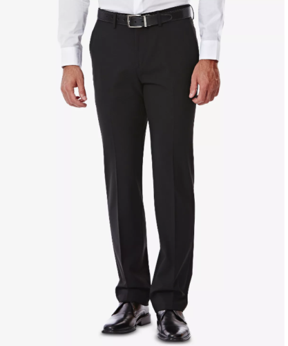 HAGGAR J.M. Men’s Dress Pants 33 x 32 Black Slim-Fit 4-Way Stretch