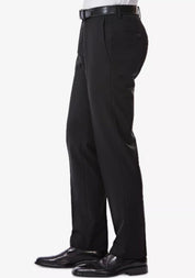 Haggar Mens Slim fit Casual Pants 33 / 32 Black Solid Stretch