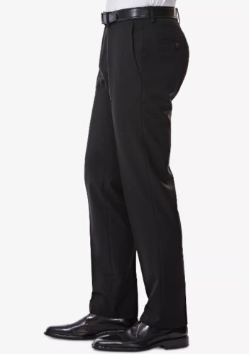 Haggar Mens Slim fit Casual Pants 33 / 32 Black Solid Stretch