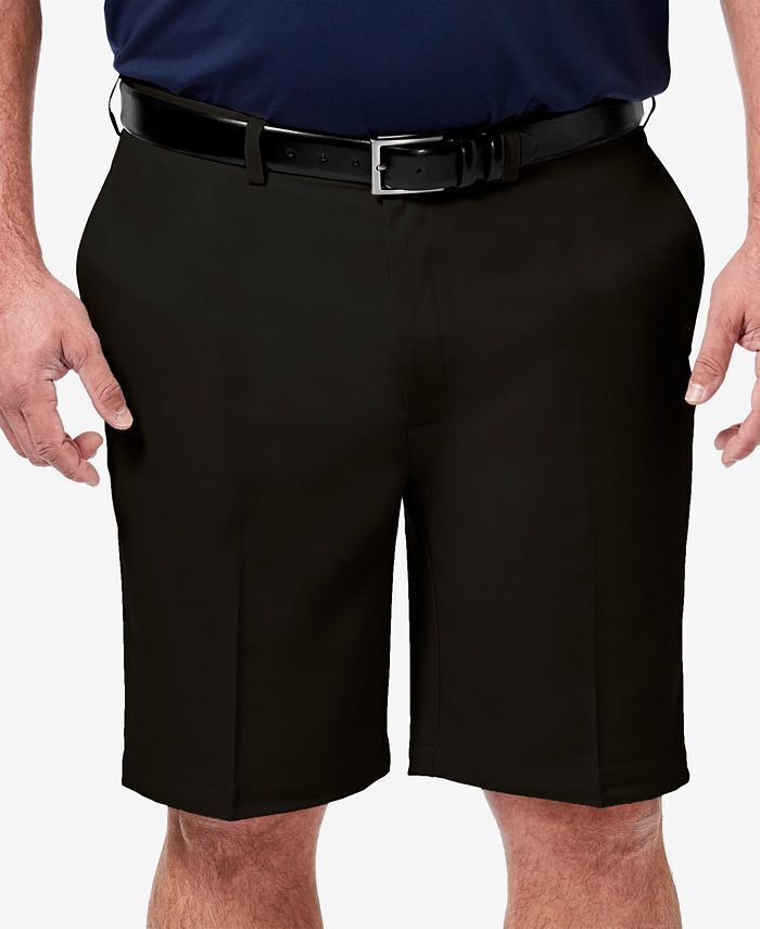 Haggar Mens Classic fit Shorts 52 Black Solid Stretch