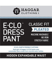 Haggar Men Eclo Stria Pleat Front Dress Pant Classic Fit Black 34 X 34