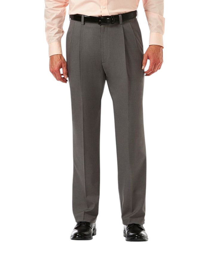 Haggar Mens Classic fit Dress Pants 32 / 32 Mid Gray Solid