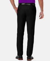 HAGGAR Men's Cool 18 Pro Slim-Fit 4-Way Stretch Dress Pants 36 x 34 Black