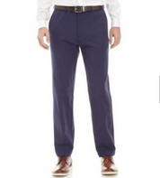 Haggar Men Slim fit Dress Pants 29 / 32 Blue Solid Stretch