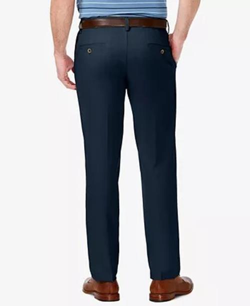 HAGGAR Men's Cool 18 PRO Stretch Straight Fit Dress Pants 32 x 32 Navy Blue