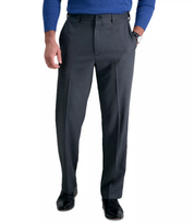 HAGGAR Men's Cool 18 PRO® Classic-Fit Flat Front Pants 44 x 32 Charcoal Heather