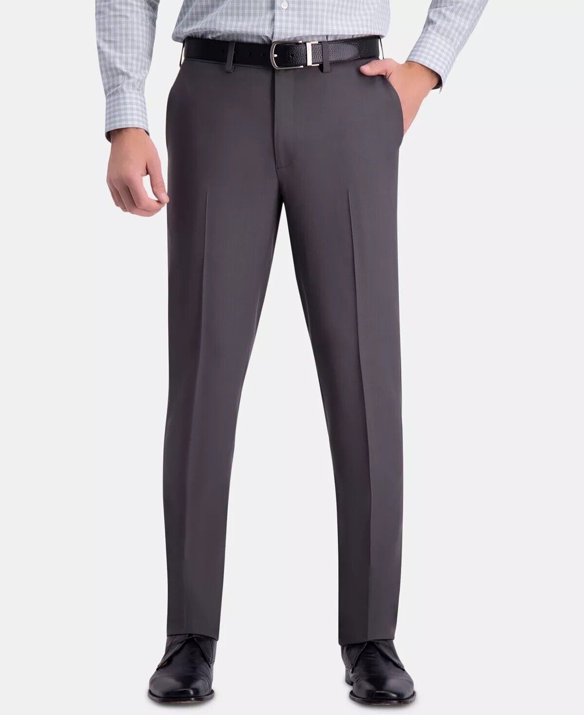 HAGGAR Men's Premium Slim-Fit Performance Stretch Dress Pants 38 x 32 Dark Grey