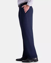 Haggar Men Classic fit Dress Pants 34 / 30 Blue Solid Stretch