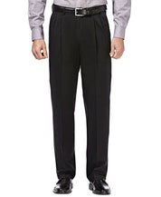 Haggar Men's Classic Fit Pleated  Khaki Pants No Iron Black 38 x 32