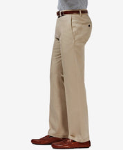 Haggar Men's Premium No Iron Straight Fit Flex Waist Flat Pants 38 x 32 Khaki