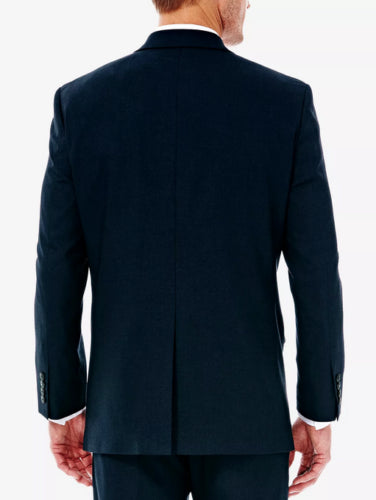 Haggar Mens Classic fit Suit Jacket Blazer 40 S Blue Solid Stretch