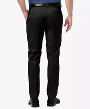 HAGGAR Men's Premium No Iron Khaki Slim-Fit Flat Front Pants 34 x 30 Black