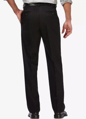 Haggar Mens Classic fit Chinos Pants 40 / 32 Black Solid Stretch
