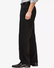 Haggar Mens Classic fit Chinos Pants 40 / 32 Black Solid Stretch