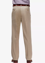 Haggar Mens Classic fit Dress 34 / 32 Beige Solid
