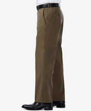 Haggar Mens NoIron Khaki Classic Fit Hidden Expandable Waist Pants 32 x 30 Toast