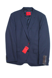Hugo Boss Men's Slim-Fit Super Flex Stretch Micro-Check Suit Jacket Navy 44R