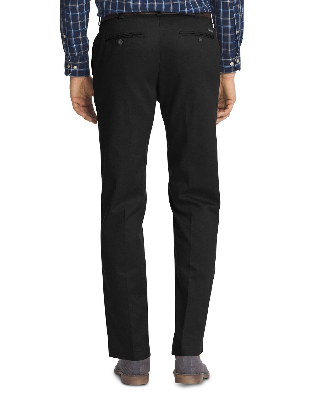 IZOD Men's American Straight-Fit Flat Front Chino Pants 40 x 30 Black