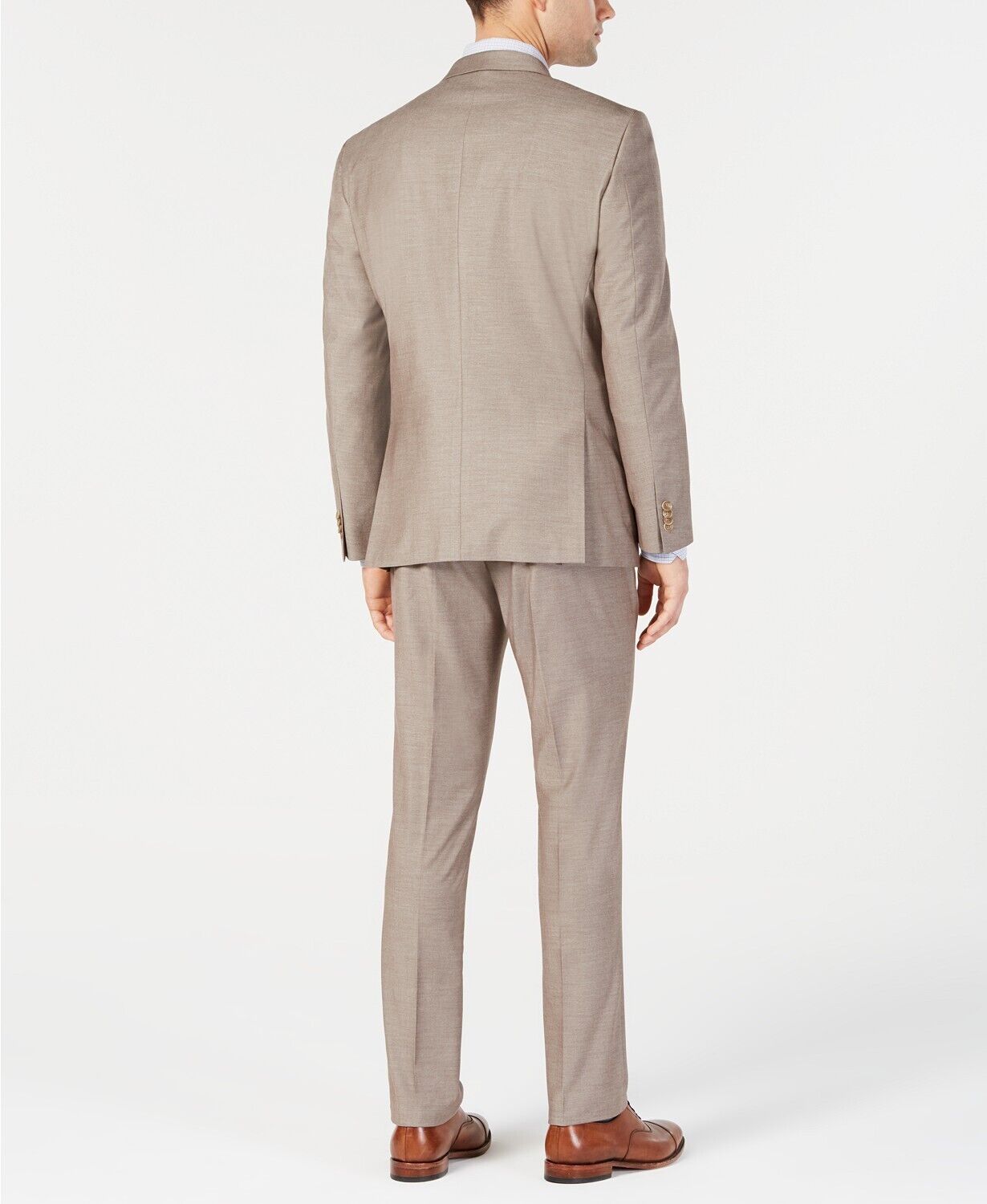 Kenneth Cole Reaction Men's Ready Flex Slim-Fit Stretch Suit 42 XL 35 x 32 Tan