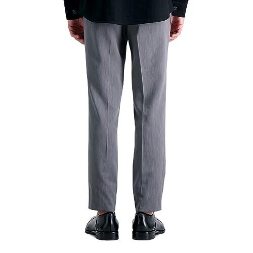 Kenneth Cole Mens Slim Fit Dress Pants 36 x 30 Grey / Blue Grid