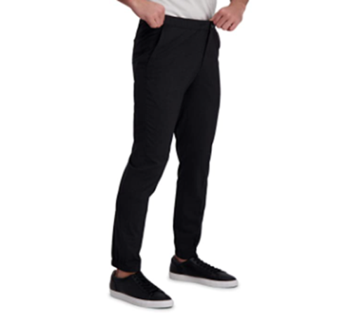 Kenneth Cole Reaction Men's Slim-Fit Houndstooth Jogger Pants Charcoal 36 x 32