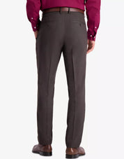 KENNETH COLE Men's Slim-Fit Stretch Weave Dress Pants 33 x 32 Chocolate Brown